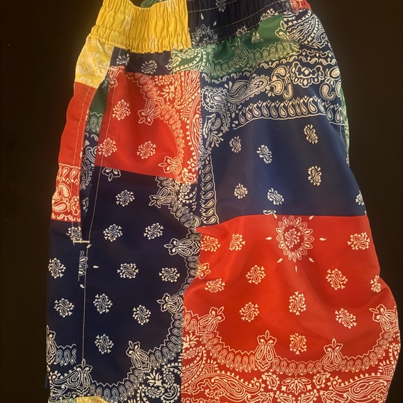 Polo Ralph Lauren L PATCHWORK BANDANA Traveller Swim Trunks Bathing Suit - Picture 4 of 5